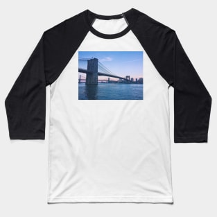 Brooklyn Bridge Pastel Sunset Manhattan Baseball T-Shirt